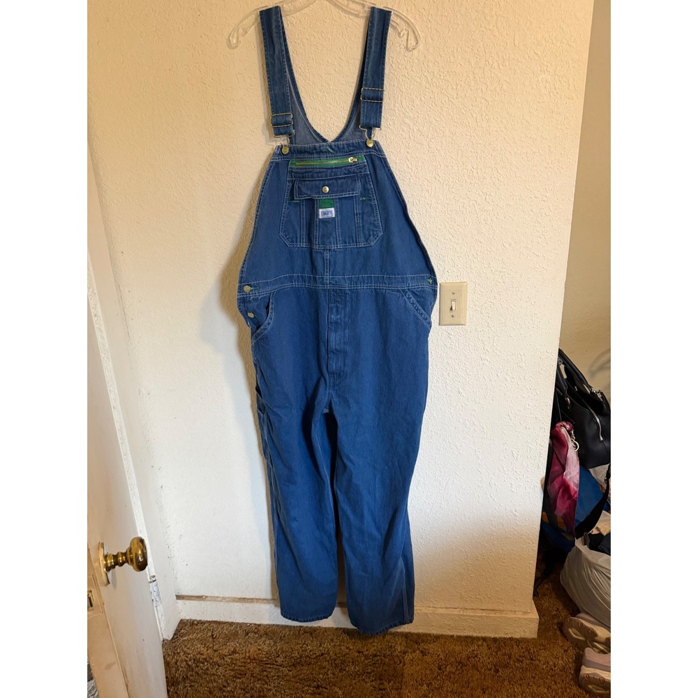 Liberty Overalls Mens 44x32 Blue Denim Bib Workwear Carpenter Dungarees Heavy